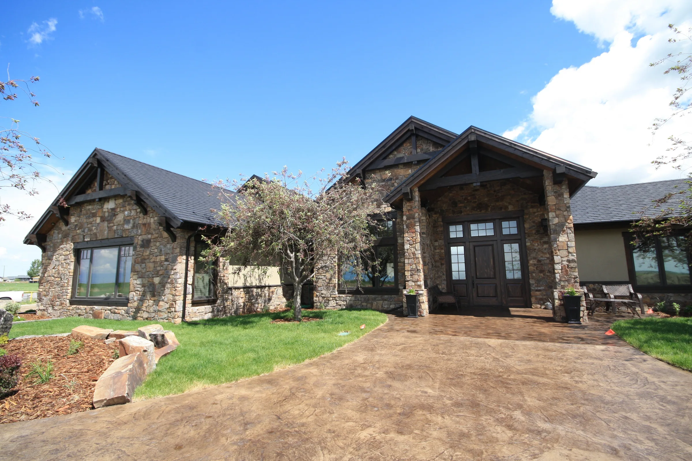Custom stone and timber home